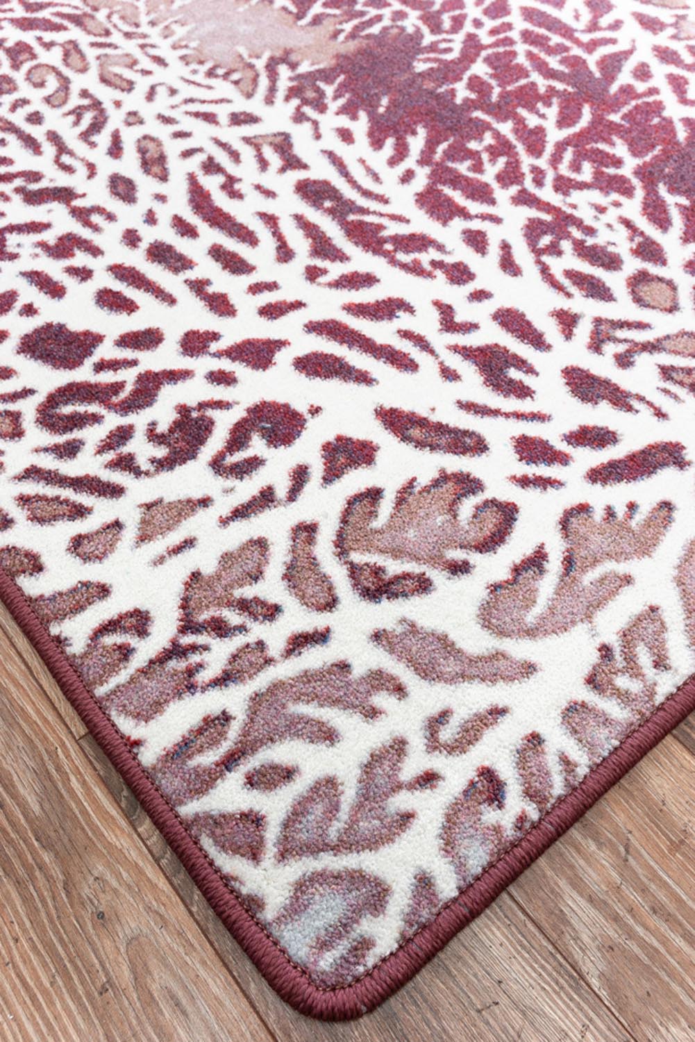 Daydreams - Merlot Luxurious Coral Area Rug.